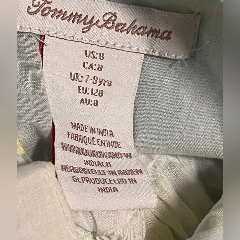 TOMMY BAHAMA Plaid Sleeveless Mid Dress Size 8